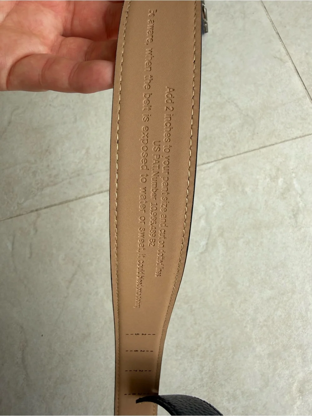 Men's Navy Textured Leather Belt with Brushed Silver Buckle